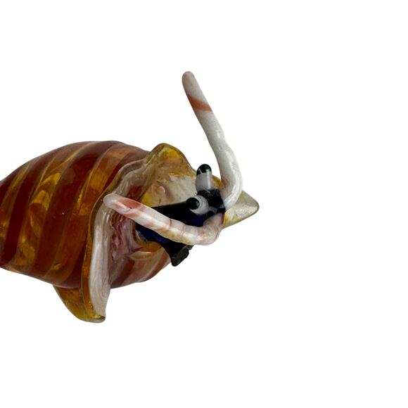 Colorful Art Glass HERMIT CRAB Hand Blown glass in shell - Picture 3 of 10